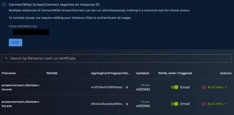 Remédiation ScreenConnect