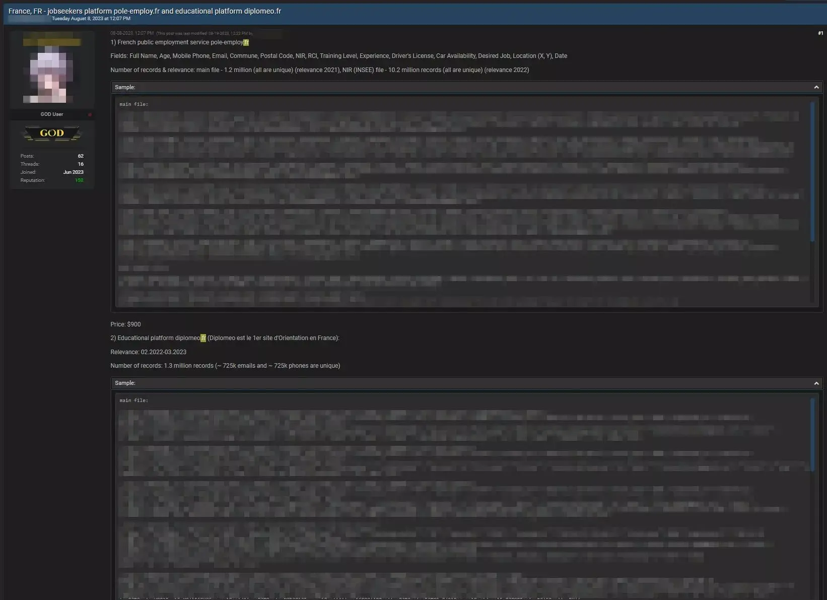 Dark Web Forum 900$