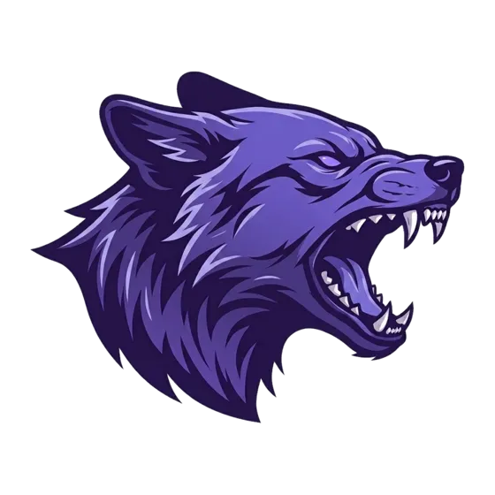 Emblème Dhala eSport, tête de loup violette
