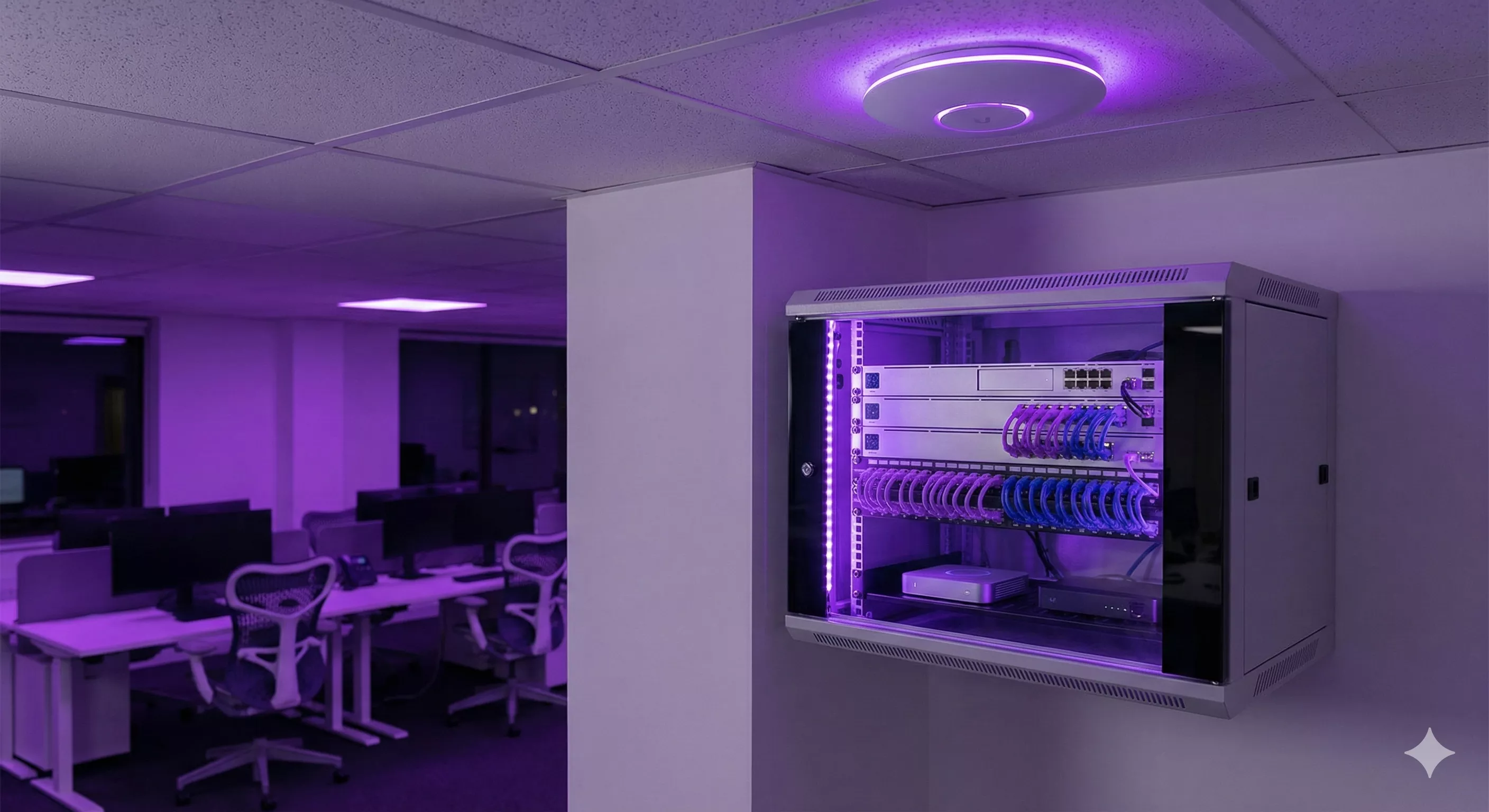 Installation réseau entreprise et baie de brassage